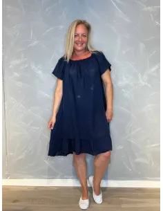 Kjole | Off shoulder| Navy blå | TIPPY