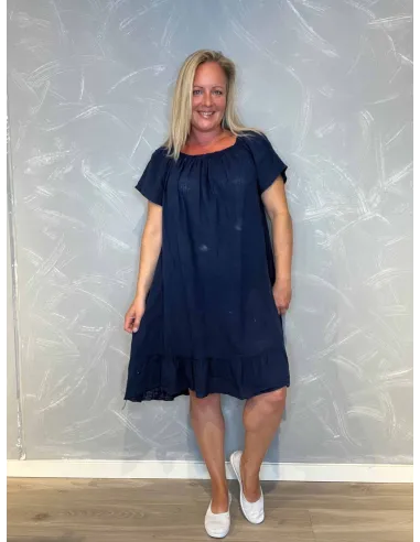 Kjole | Off shoulder| Navy blå | TIPPY