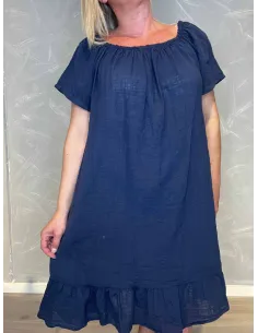 Kjole | Off shoulder| Navy blå | TIPPY 2