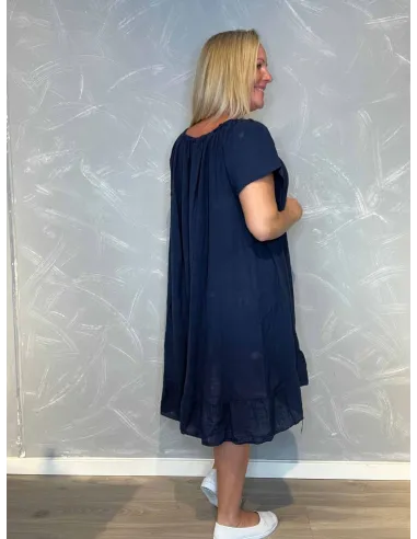 Kjole | Off shoulder| Navy blå | TIPPY