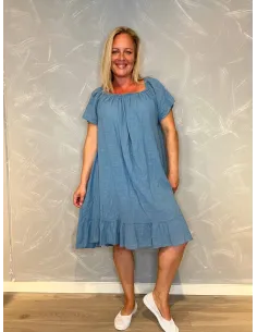 Kjole | Off shoulder| Jeans blå | TIPPY