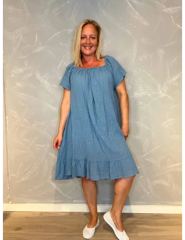 Kjole | Off shoulder| Jeans blå | TIPPY