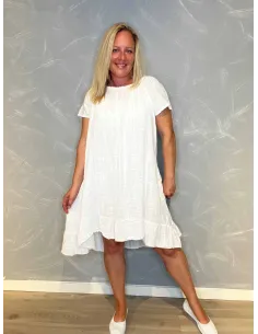 Kjole | Off shoulder| Hvid | TIPPY