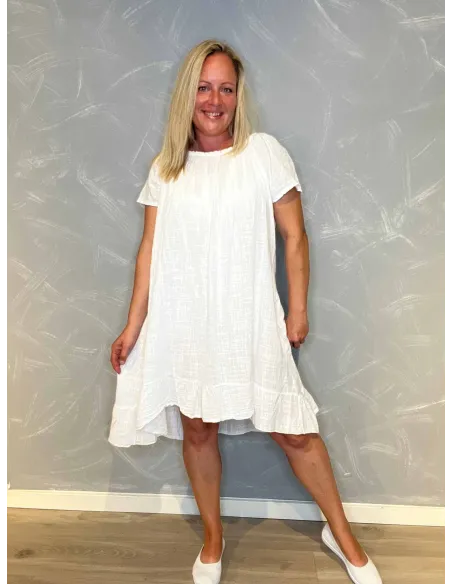 Kjole | Off shoulder| Hvid | TIPPY