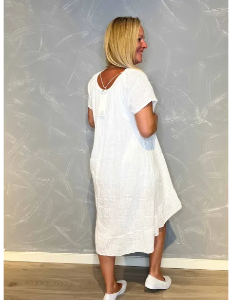 Kjole | Off shoulder| Hvid | TIPPY