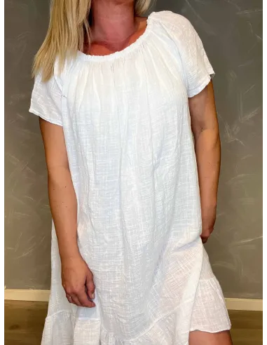 Kjole | Off shoulder| Hvid | TIPPY