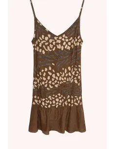 Kjole | Print | Viskose | Brun | TIPPY 2