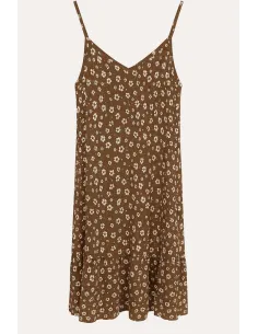 Kjole | Blomster| Viskose | Brun | TIPPY 2