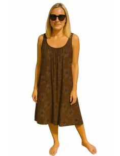 Kjole | Blomster| Viskose | Brun | TIPPY