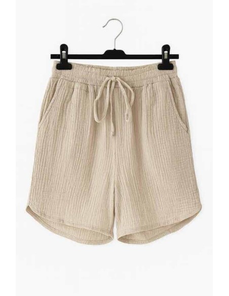 Nærbillede af muslin kvalitet på shorts – TIPPY