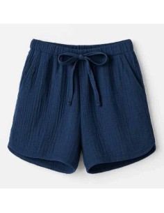 Navy muslin shorts med bindebånd til kvinder – TIPPY Collection 2