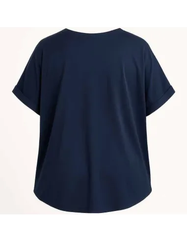 "Box-snit på navy bluse med stræk til kvinder - TIPPY"