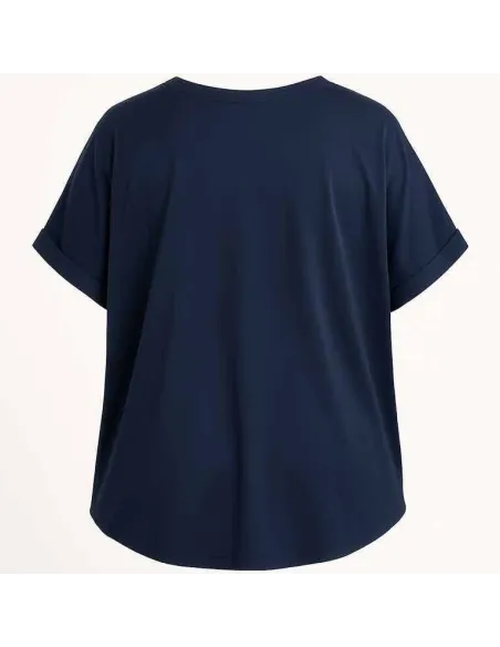 "Box-snit på navy bluse med stræk til kvinder - TIPPY"