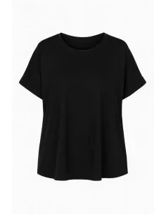 "Sort box bluse med stræk og korte ærmer til kvinder - TIPPY Collection" 2