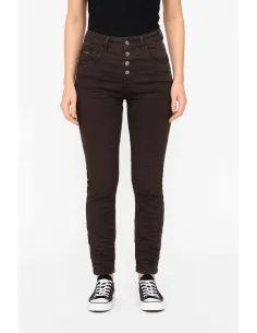 "Slim fit pasform på dark brown Karostar jeans til kvinder - TIPPY"