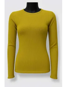 kiwi langærmet rib bluse til kvinder – TIPPY Basic Collection