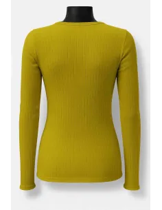 kiwi langærmet rib bluse til kvinder – TIPPY Basic Collection 2