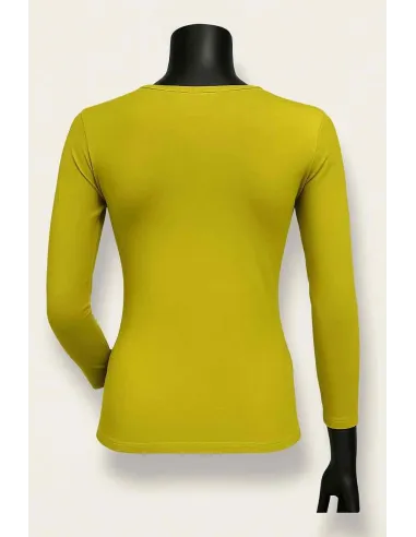 bagside af kiwi grøn bluse – TIPPY Basic Collection