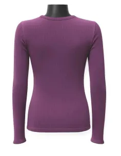 lavendel langærmet rib bluse til kvinder – TIPPY Basic Collection 2