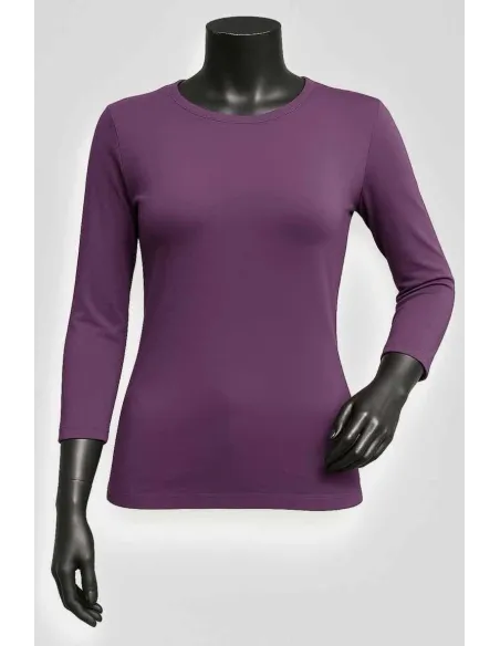lavender 3/4 ærmet bluse til kvinder – TIPPY Basic Collection