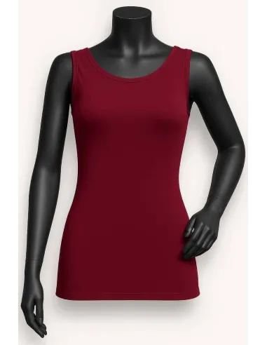 maroon basis top til kvinder i viskose – TIPPY Basic Collection