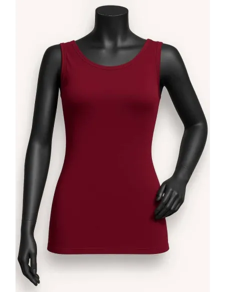 maroon basis top til kvinder i viskose – TIPPY Basic Collection