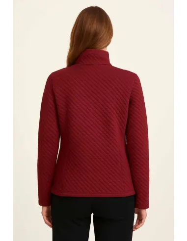 TIPPY QUILTET CARDIGAN M. LYNLÅS OG LOMMER BORDEAUX