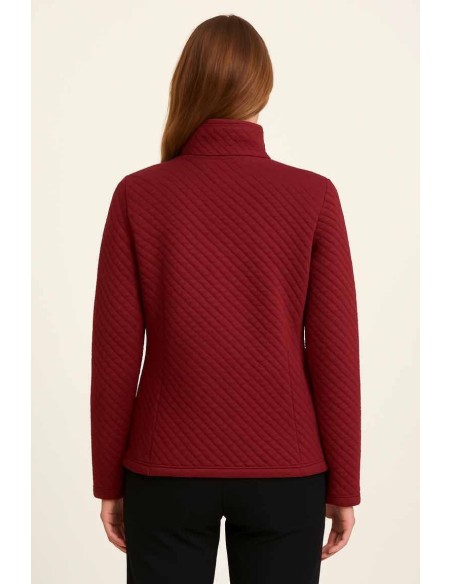 TIPPY QUILTET CARDIGAN M. LYNLÅS OG LOMMER BORDEAUX