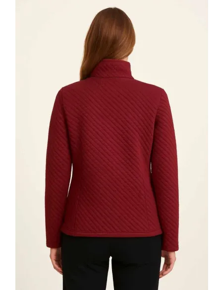 TIPPY QUILTET CARDIGAN M. LYNLÅS OG LOMMER BORDEAUX