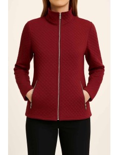 TIPPY QUILTET CARDIGAN M. LYNLÅS OG LOMMER BORDEAUX 2