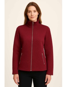 TIPPY QUILTET CARDIGAN M. LYNLÅS OG LOMMER BORDEAUX