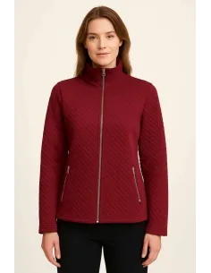 TIPPY QUILTET CARDIGAN M. LYNLÅS OG LOMMER BORDEAUX