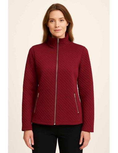 TIPPY QUILTET CARDIGAN M. LYNLÅS OG LOMMER BORDEAUX