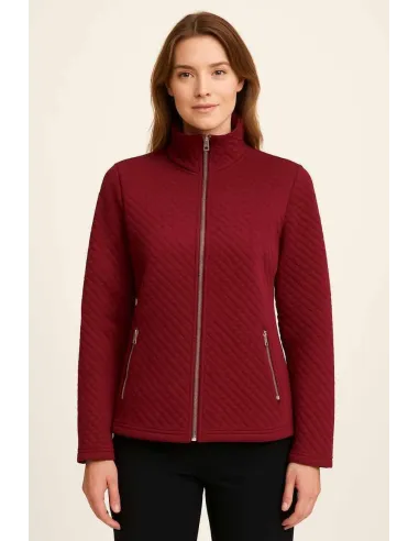 TIPPY QUILTET CARDIGAN M. LYNLÅS OG LOMMER BORDEAUX