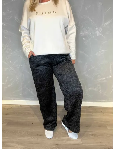 "Sort meleret casual løse bukser til kvinder - TIPPY Collection"