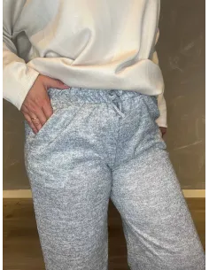 "Lys grå meleret casual løse bukser til kvinder - TIPPY Collection" 2