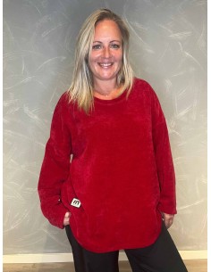 "Rød velour trøje med blød viskose til kvinder - TIPPY Collection"