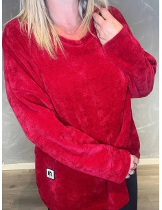 "Rød velour trøje med blød viskose til kvinder - TIPPY Collection" 2