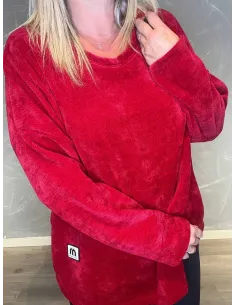 "Rød velour trøje med blød viskose til kvinder - TIPPY Collection" 2