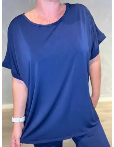 Box Bluse med Stræk til kvinder - Navy | TIPPY