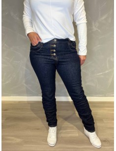 Mørk denim slim fit jeans til kvinder – Karostar