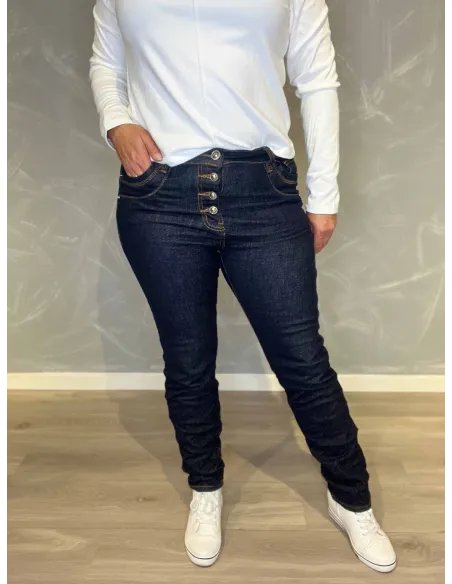 Mørk denim slim fit jeans til kvinder – Karostar