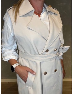"Beige lang klassisk vest med dobbelt knapper og satin fór til kvinder - TIPPY Collection" 2