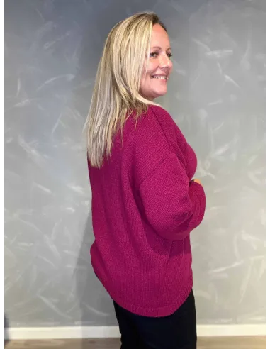 "Bagside af bordeaux klassisk strik til kvinder - TIPPY"