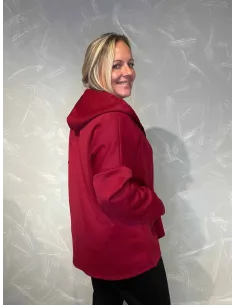 "Maroon overgangsjakke med lynlås, hætte og lommer til kvinder - TIPPY Collection" 2