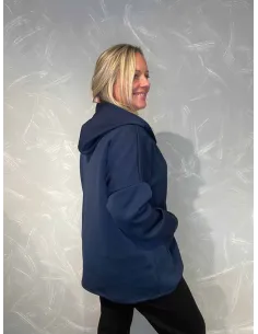 "Navy overgangsjakke med lynlås, hætte og lommer til kvinder - TIPPY Collection" 2