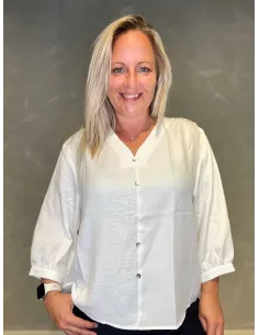 Skjorte med Kinakrave | Hvid | 25521