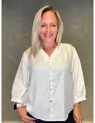 Skjorte med Kinakrave | Hvid | 25521