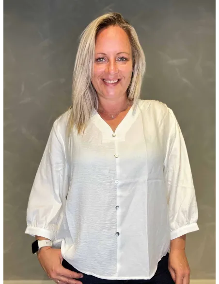 Skjorte med Kinakrave | Hvid | 25521