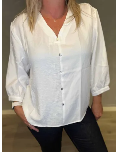 Skjorte med Kinakrave | Hvid | 25521